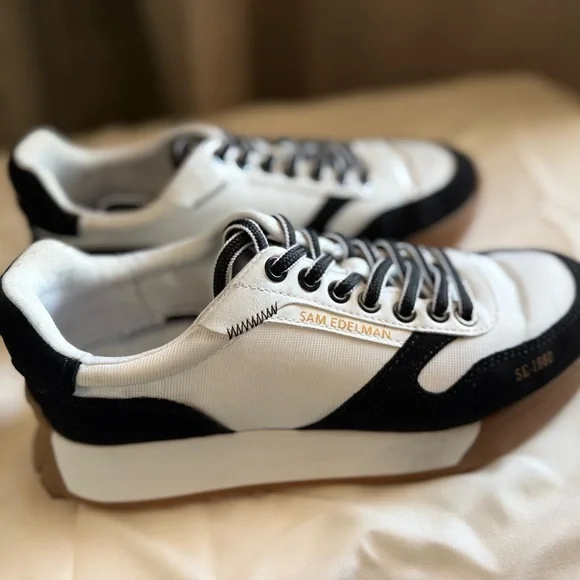 Sam Edelman Black and White Women's Sneakers - Picture 3 of 6